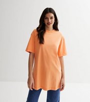 New Look Orange Acid Wash Oversized T-Shirt